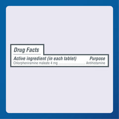 MAJOR 4 Hour Allergy Tablets label on box highlights quality OTC formulation