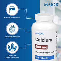 MAJOR calcium tablets close-up—calcium carbonate core for reliable daily intake.