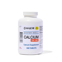 Major Oyster Shell Calcium 500 mg tablets in bottle for daily bone support.