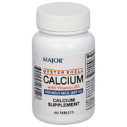 Major Oyster Shell Calcium bottle with tablets for daily bone health support.