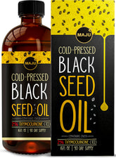 Maju Black Seed Oil 16oz bottle for versatile daily use and easy dosing.