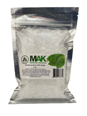 Resealable MAK Menthol Crystal bag preserves freshness between uses.