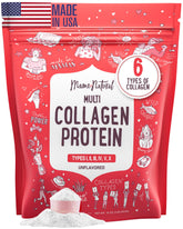 Mama Natural Multi-Collagen Powder bottle for daily skin and hair routine.