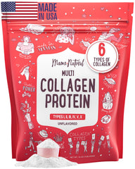 Mama Natural Multi-Collagen Powder bottle for daily skin and hair routine.