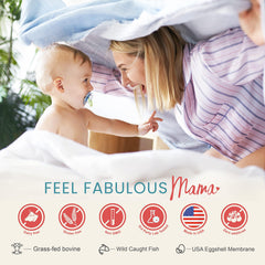 Mama Natural collagen scoop close-up for easy, quick-dissolve daily use.