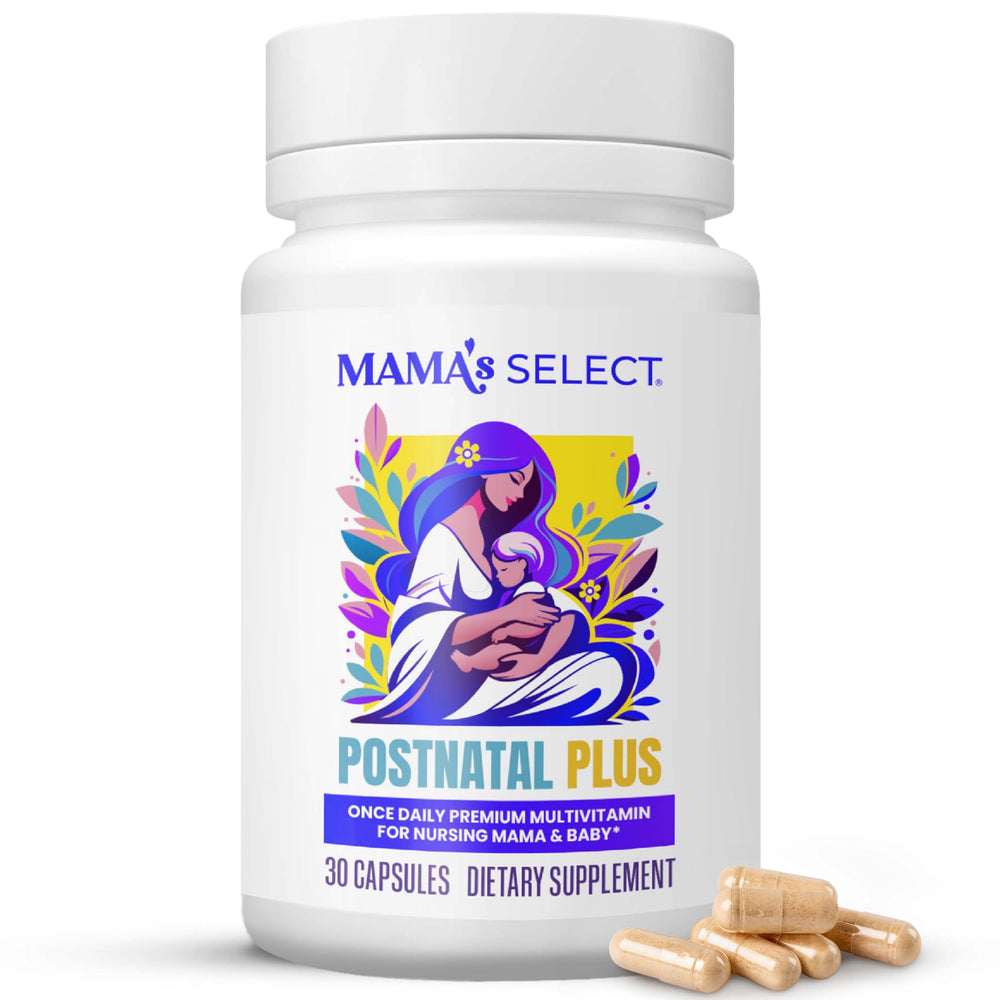 Mama's Select postnatal vitamins bottle front for daily postpartum support