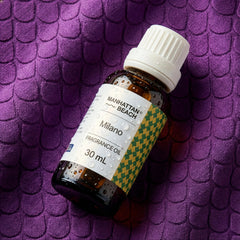 Milano fragrance oil bottle showing premium blend with bergamot, jasmine and green tea