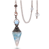 MANIFO Aquamarine pendulum with six facets for focused dowsing sessions.