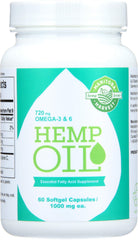 Manitoba Harvest hemp seed oil capsules bottle shows a convenient 60-count package for daily use.