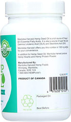 Manitoba Harvest hemp seed oil capsules packaging on display signals a ready-to-use wellness routine.