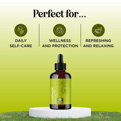 Maple Holistics camphor oil bottle for skin application with carrier oil.