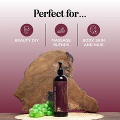Maple Holistics grapeseed oil bottle shown for lightweight hair conditioning.
