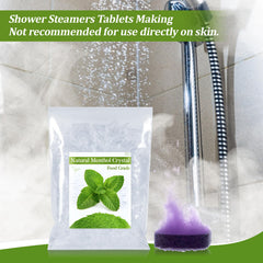 MAQIHAN menthol crystal bulk with shower steamer setup for spa-like refreshment.