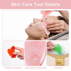 Maquita heart-shaped gua sha in red enhances shoulder and back relaxation