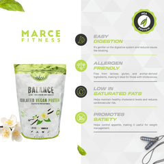 MARCE FITNESS vanilla protein pour from tub into blender for easy mixing
