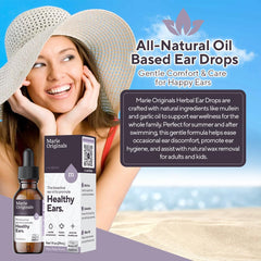 Marie Originals packaging shows herbal ear oil for preventive care.