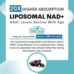 Maripolio Liposomal NAD+ packaging emphasizes secure bottle design for travel