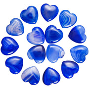Marrywindix blue agate heart palm stone in hand for calming focus