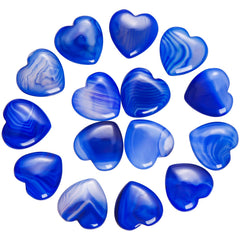 Marrywindix blue agate heart palm stone in hand for calming focus