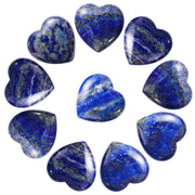 Marrywindix lapis lazuli heart palm stone held in hand for meditation and focus