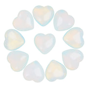 Marrywindix Opalite Heart Palm Stone close-up showing soft translucence and polished heart shape for calm energy