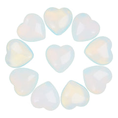 Marrywindix Opalite Heart Palm Stone close-up showing soft translucence and polished heart shape for calm energy