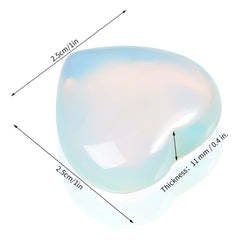 Marrywindix Opalite Heart Palm Stone held in hand for grounding and focus