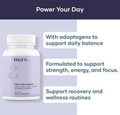Mars by GHC Nitric Oxide Capsules on shelf for everyday supplementation.