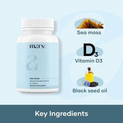 Mars by GHC Sea Moss Caps Surge Natural 60N label close-up
