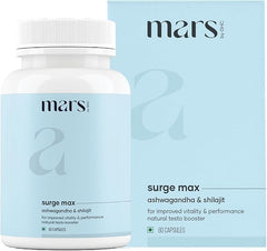 Mars by GHC Surgemax bottle side emphasizes quality and purity promise.
