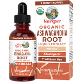 MaryRuth Organics Ashwagandha Drops bottle close-up for calm relaxation