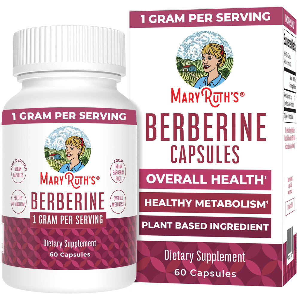 MaryRuth Organics Berberine bottle front view for daily wellness.