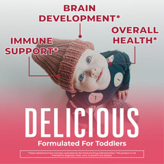CoComelon toddler drops pour shown for simple daily dosing