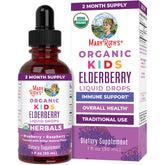 MaryRuth Organics elderberry drops for kids bottle shown for daily immune support