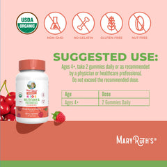 MaryRuth Organics gummies close-up showing vibrant colors and chewable texture