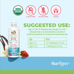 MaryRuth Organics Kids Multivitamin Liposomal serving scoop supports easy daily use.