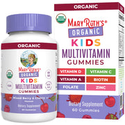 MaryRuth Organics Kids Multivitamin Gummies berry packaging for daily immune support.