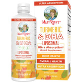 MaryRuth Organics Liposomal Turmeric & DHA bottle pouring for daily wellness support