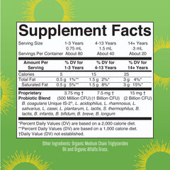 MaryRuth Organics probiotic label closeup highlighting organic ingredients.