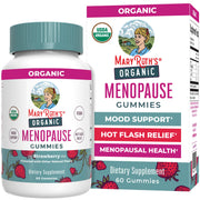MaryRuth Organics Organic Menopause Gummies bottle shown for convenient daily mood and hot flash support.