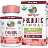 MaryRuth Organics probiotic gummies strawberry bottle shows convenient gut support on the go.