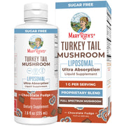 MaryRuth Organics turkey tail supplement bottle with vegan full-spectrum formula.