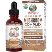 MaryRuth Organics Mushroom Complex bottle with convenient dropper for easy daily dosing