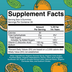MaryRuth Organics Vitamin C gummies closeup shows bright orange texture and flavor.