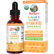 MaryRuth Organics Vitamin D Drops infant bottle pour supports daily vitamin D intake for little ones