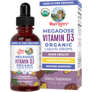 MaryRuth Organics Vitamin D3 liquid drops bottle for easy daily dosing.