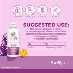 MaryRuth liposomal bottle label closeup showing vitamin B12 and elderberry blend for daily wellness