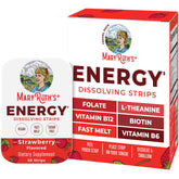 MaryRuth Organics Energy Dissolving Strips strawberry packaging for easy on-the-go energy