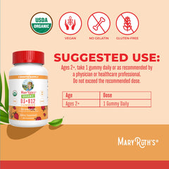 MaryRuth's organic label close view highlights vegan, non-GMO formula.