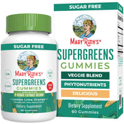 MaryRuth's Super Greens Gummies bottle front for a tasty daily greens boost.
